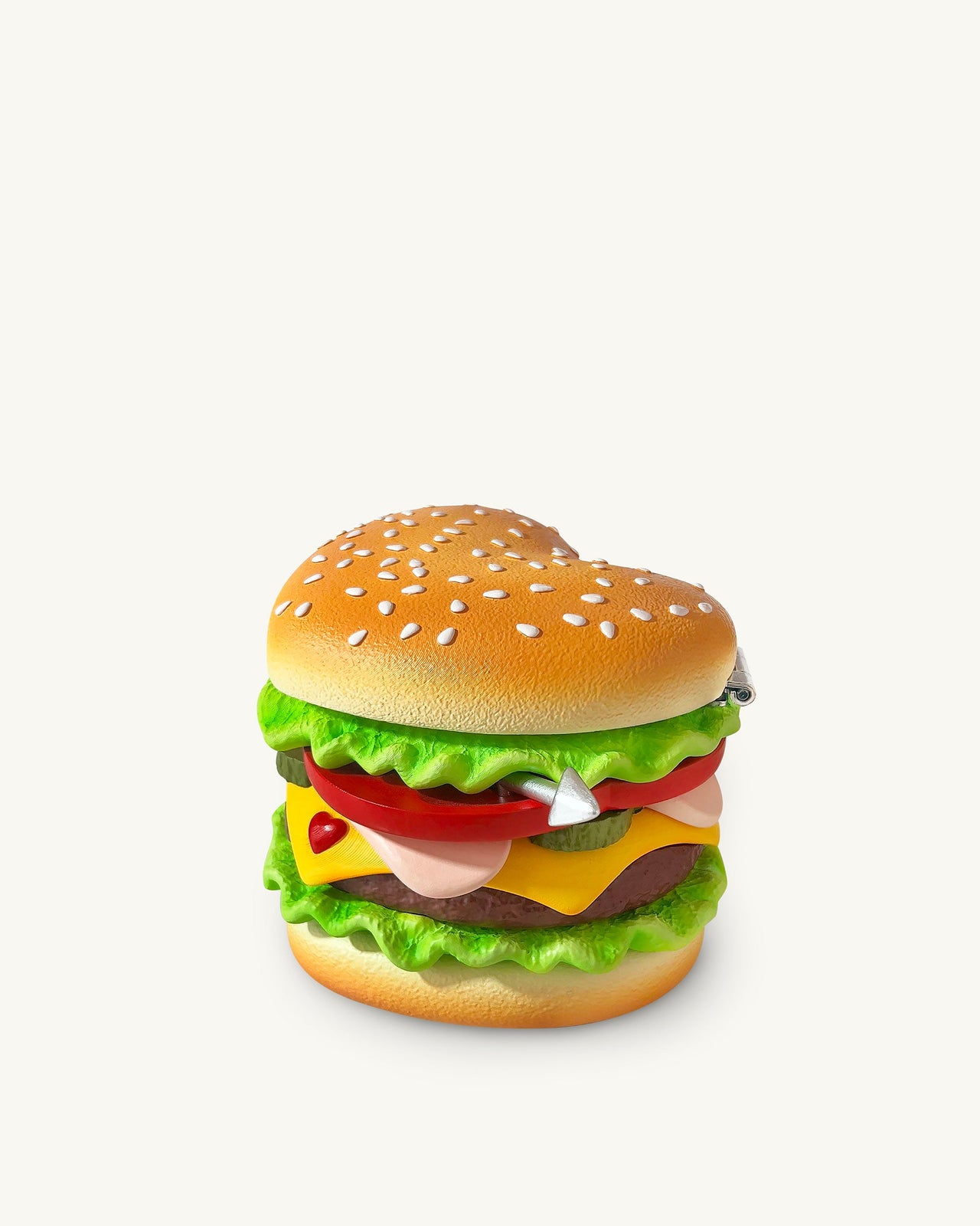 ハートバーガーノベルティクラッチバッグ - マルチカラー