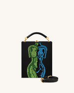 Elle カラフルビーズ ブック トップハンドルバッグ - ブラック