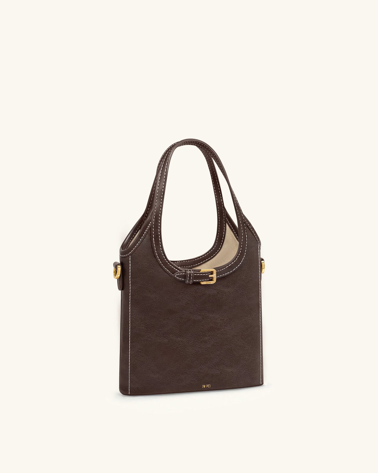 Brooke ミニ ベルト付き 装飾 トップハンドルバッグ - ダークブラウン