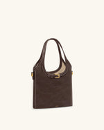 Brooke ミニ ベルト付き 装飾 トップハンドルバッグ - ダークブラウン