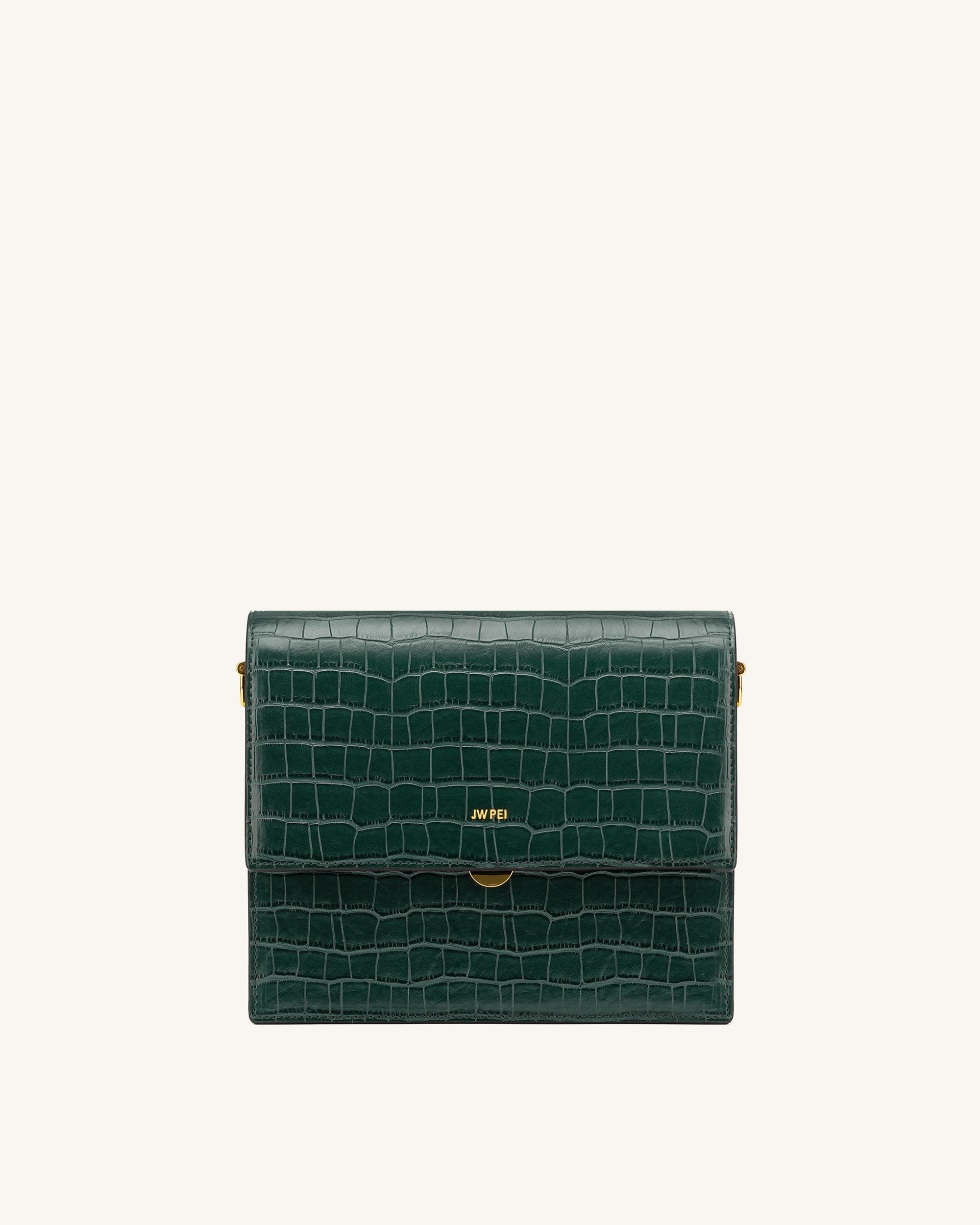 Fashion Mini Flap Bag & Purses - Dark Green Croc Embossed - Friday ...