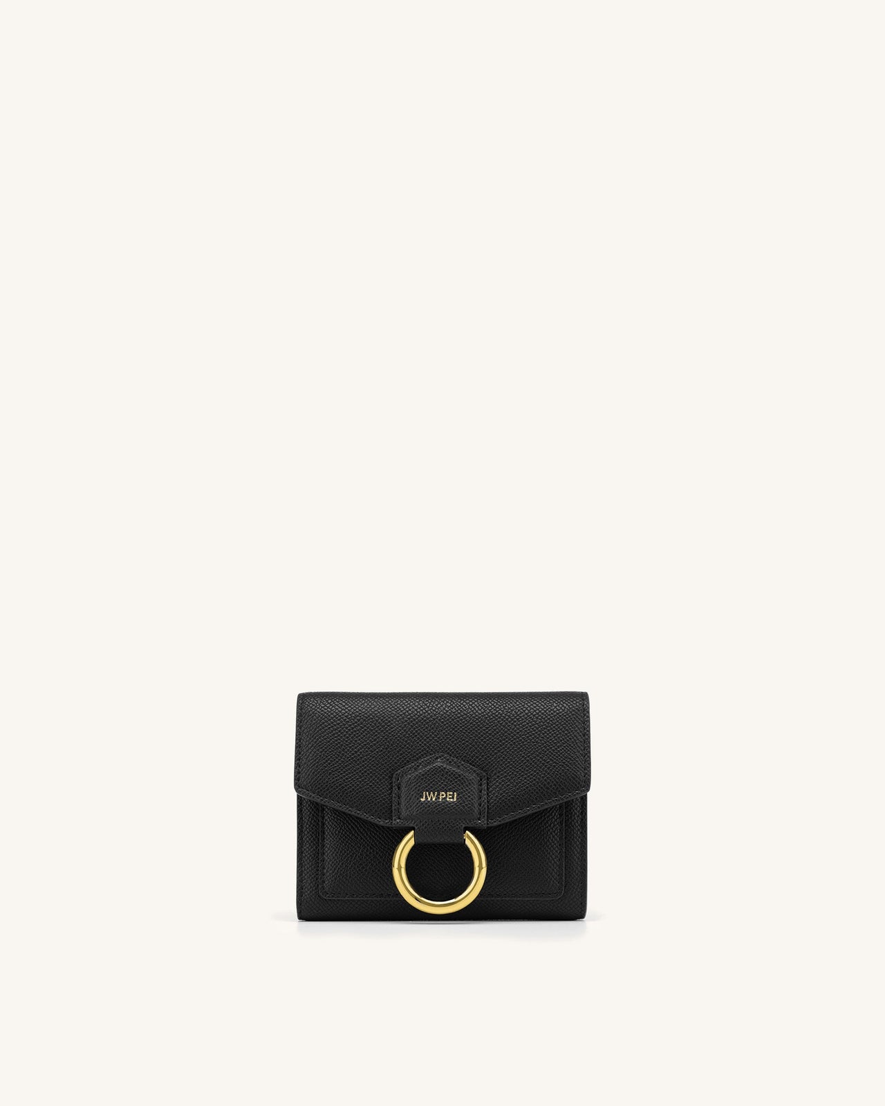 Stella 財布 - ブラック グレイン型押し