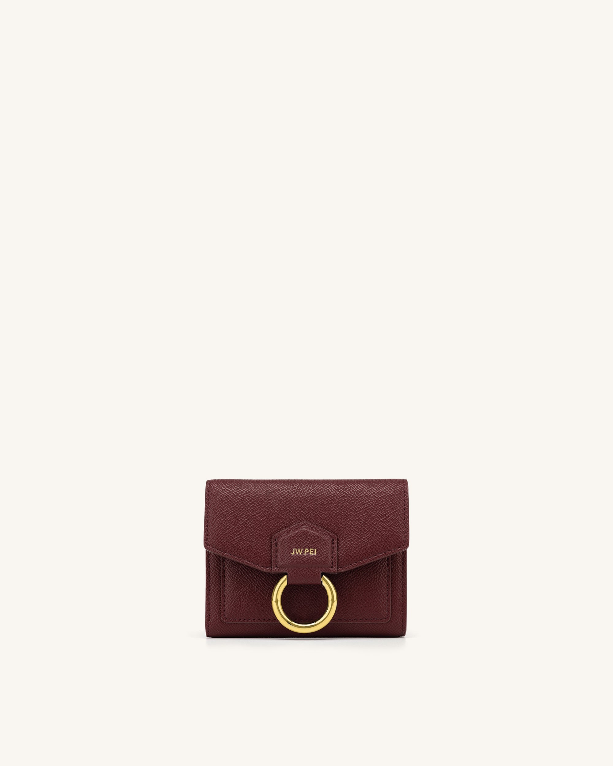 Women's Burgundy Grained Wallte - Vegan Leather - Friday By JW PEI