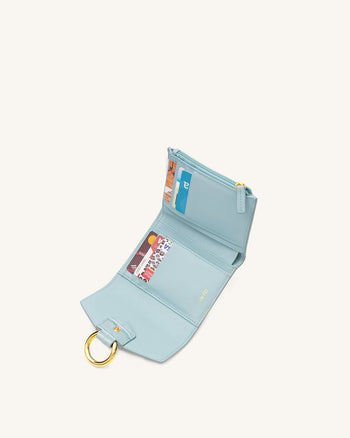 Stella 財布 - アイスブルー クロコ型押し